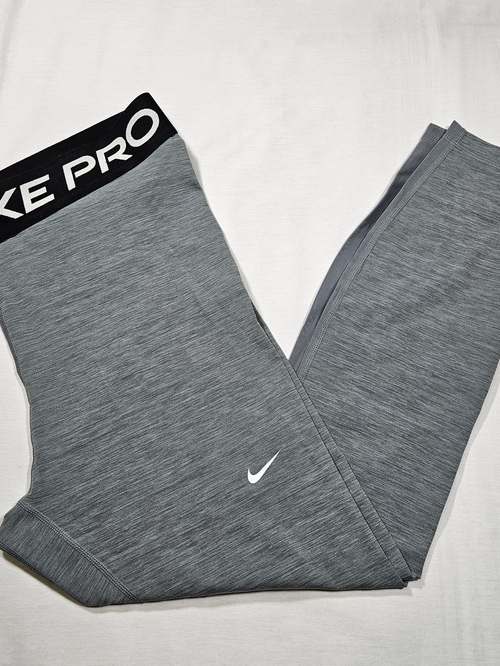 Nike Pro 365 Womens Leggings 1X Gray Dri-Fit Workout Pants DD0782-084